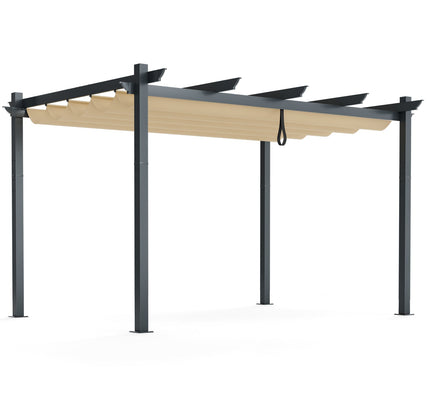 10 x 13 Feet Outdoor Aluminum Retractable Pergola Canopy Shelter