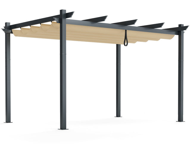 10 x 13 Feet Outdoor Aluminum Retractable Pergola Canopy Shelter