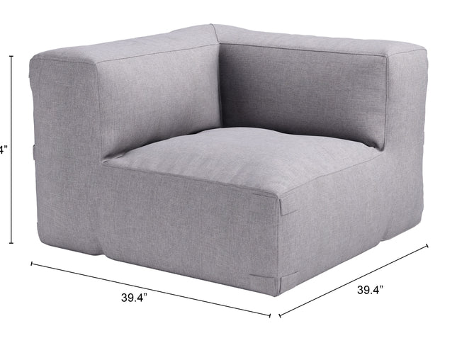 Luanda Corner Chair Gray