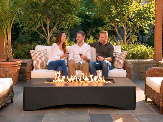 56" Rectangular Propane Fire Pit Table