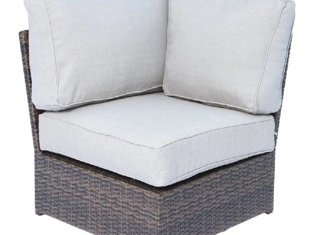 Outdoor Wicker Sectional With Weather Resistant Cushions And Table