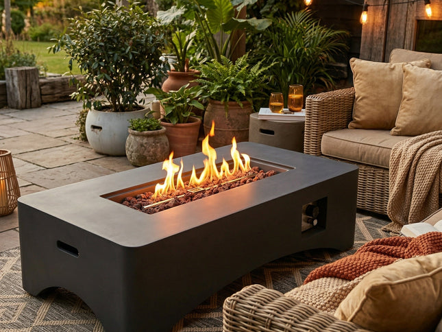 56" Rectangular Propane Fire Pit Table