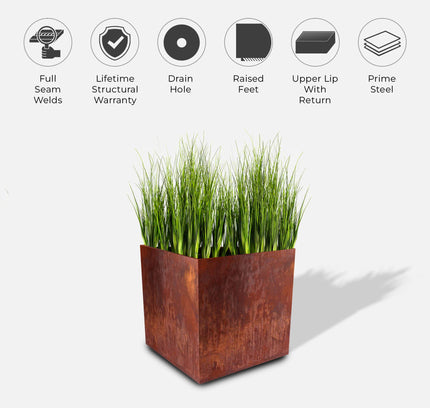 Corten Steel Cube Planters