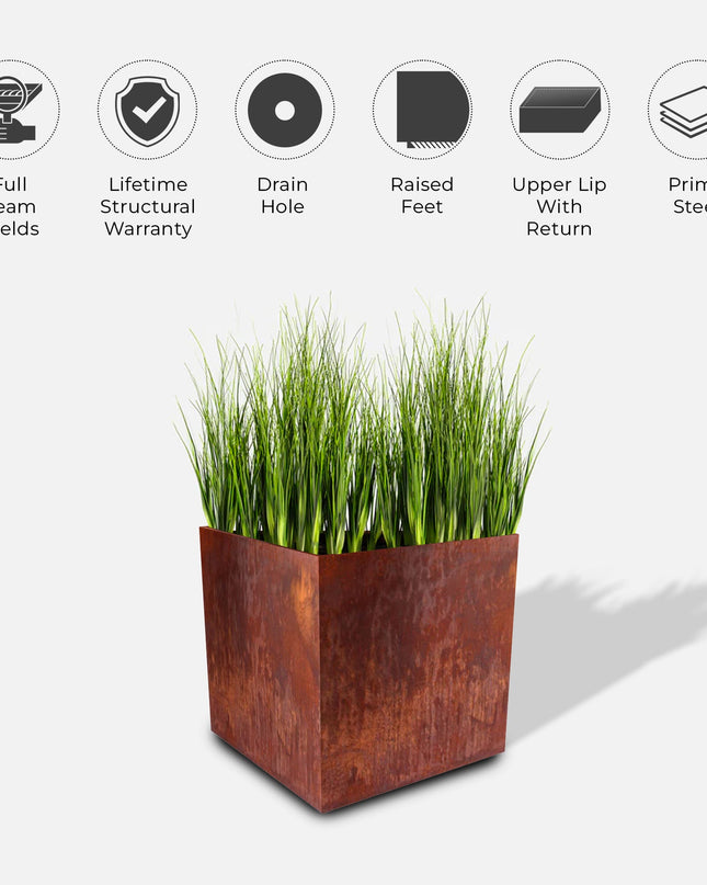 Corten Steel Cube Planters