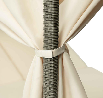 Adjustable Outdoor Sun Lounger with Privacy Curtain, High Comfort