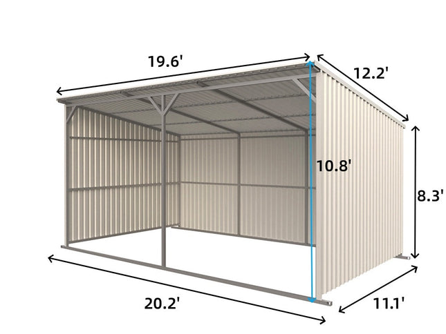 Chery Industrial 20x12 ft Steel Livestock Run-In Shed