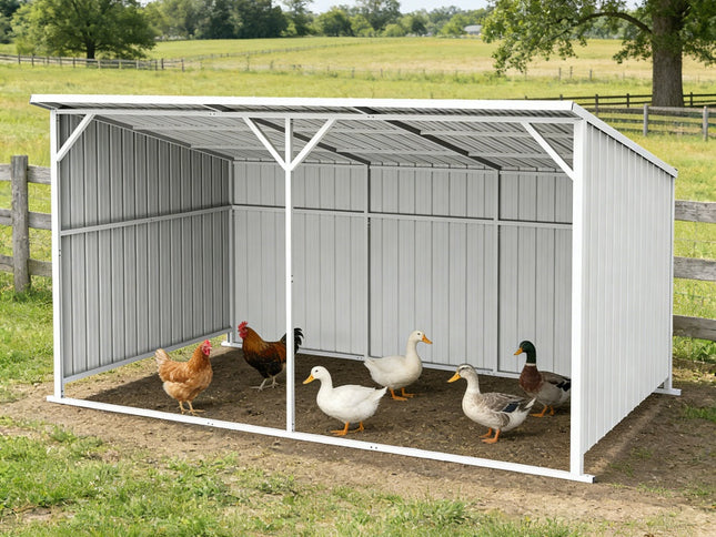 Chery Industrial 20x12 ft Steel Livestock Run-In Shed