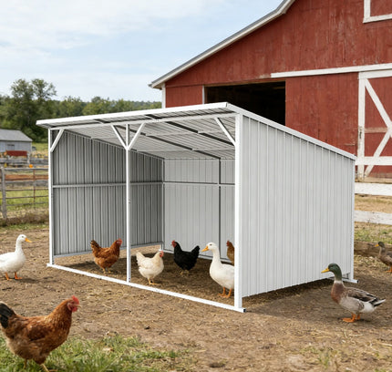 Chery Industrial 20x12 ft Steel Livestock Run-In Shed