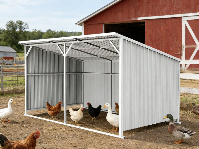 Chery Industrial 20x12 ft Steel Livestock Run-In Shed