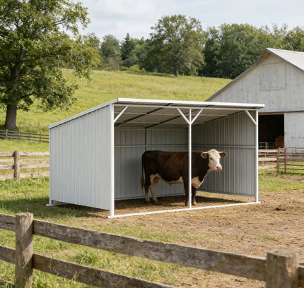 Chery Industrial 20x12 ft Steel Livestock Run-In Shed