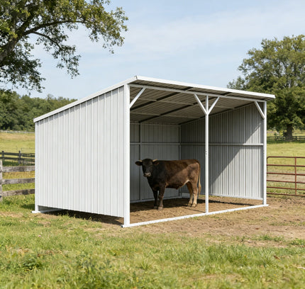 Chery Industrial 20x12 ft Steel Livestock Run-In Shed