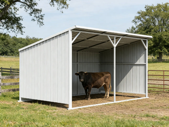 Chery Industrial 20x12 ft Steel Livestock Run-In Shed