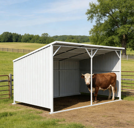 Chery Industrial 20x12 ft Steel Livestock Run-In Shed