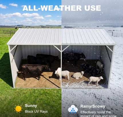 Chery Industrial 20x12 ft Steel Livestock Run-In Shed