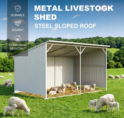 Chery Industrial 20x12 ft Steel Livestock Run-In Shed