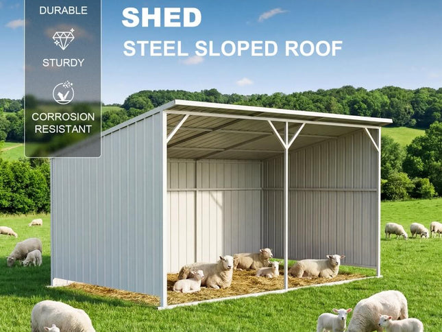 Chery Industrial 20x12 ft Steel Livestock Run-In Shed