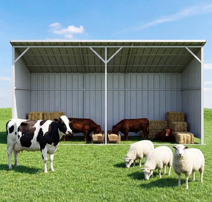 Chery Industrial 20x12 ft Steel Livestock Run-In Shed