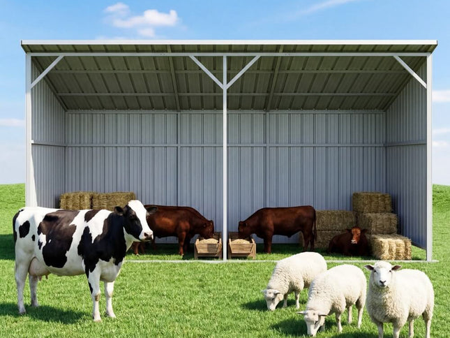 Chery Industrial 20x12 ft Steel Livestock Run-In Shed
