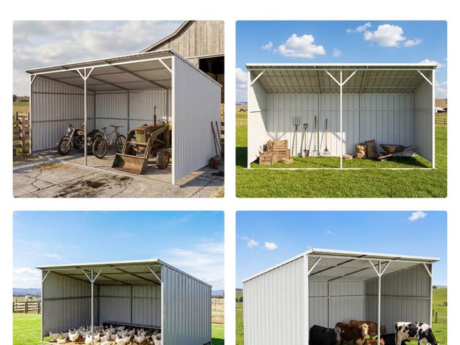 Chery Industrial 20x12 ft Steel Livestock Run-In Shed