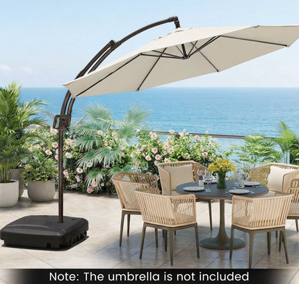 225 lb Cantilever Patio Umbrella Base with Wheels and Crossed Base