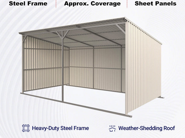 Chery Industrial 20x12 ft Steel Livestock Run-In Shed