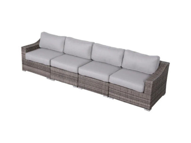 Contemporary Outdoor Rattan Wicker Sectional Seating Group With Cushions