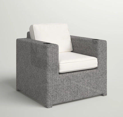 Aviara - Outdoor Club Chair Timeless Comfort With Plush Cushions - Gray Mix