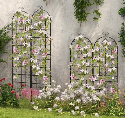 2/4 Pack 71x20 Inch Metal Garden Trellis for Climbing Plants