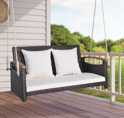 2-Person Patio Rattan Porch Swing