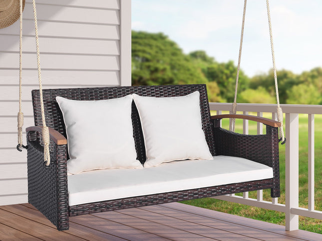 2-Person Patio Rattan Porch Swing