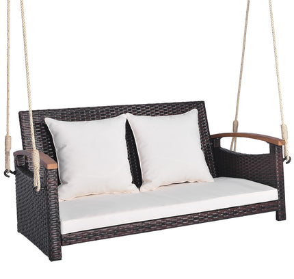2-Person Patio Rattan Porch Swing