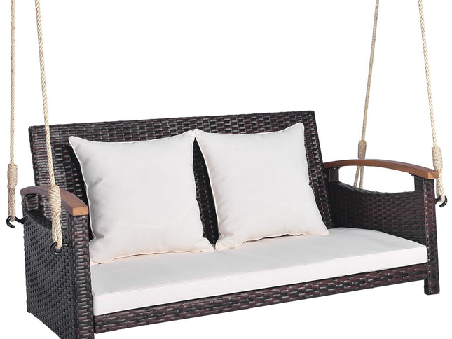 2-Person Patio Rattan Porch Swing