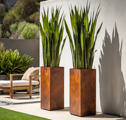 Corten Steel Column Planters