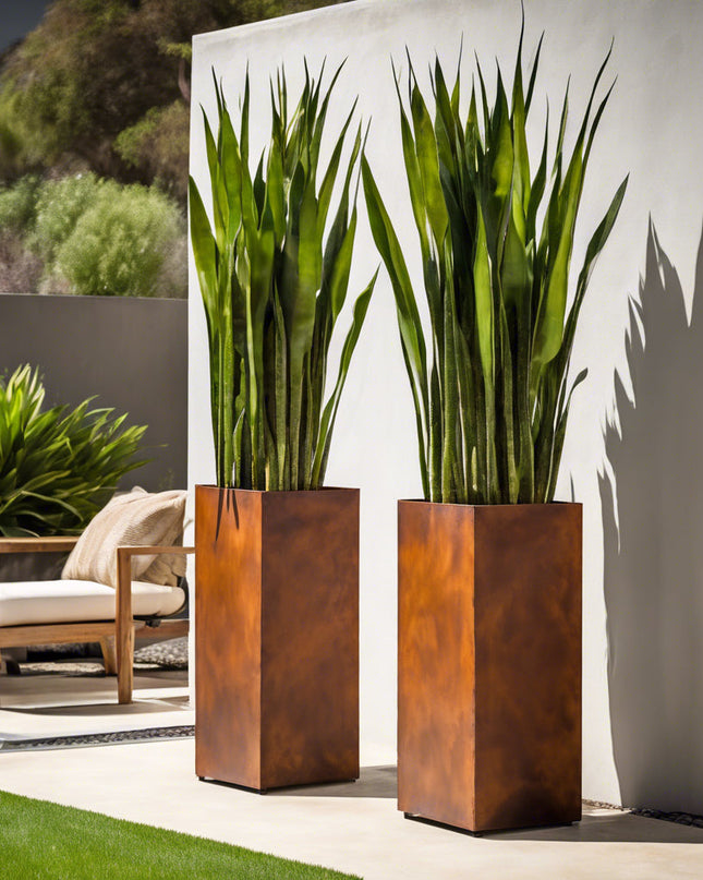 Corten Steel Column Planters