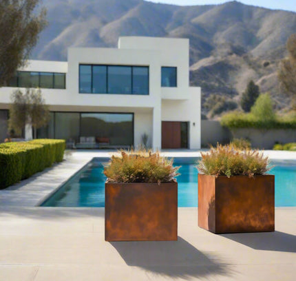 Corten Steel Cube Planters