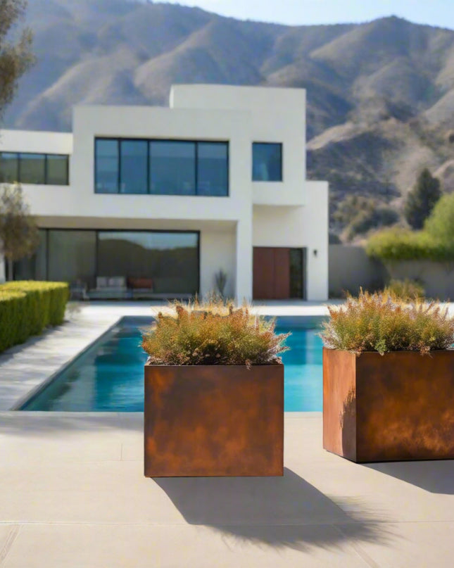 Corten Steel Cube Planters
