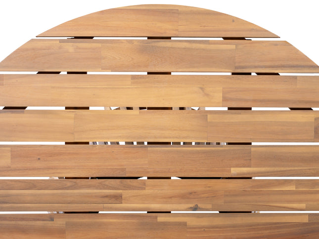 5-Piece Acacia Wood Outdoor Dining Set with Braided Chairs & Round Table — Grey