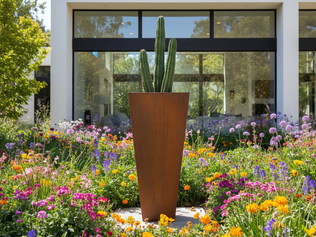 Corten Steel Tapered Planter - FREE SHIPPING!
