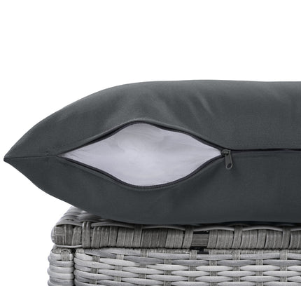 Outdoor Rattan Patio Furniture Set with Adjustable Recliners, Ottomans & Tables