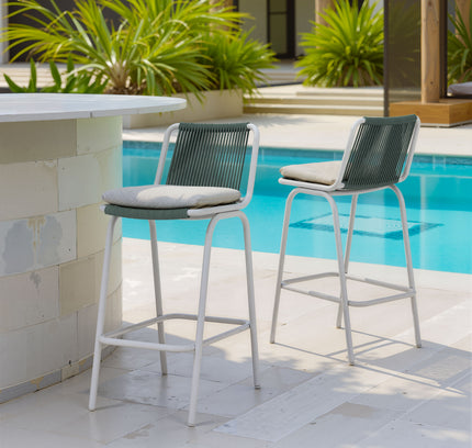 Luft Barstool (Set of 2) White & Green