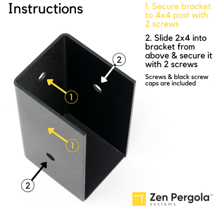 Pergola Insert Bracket (for 2x4 Wood Slats)
