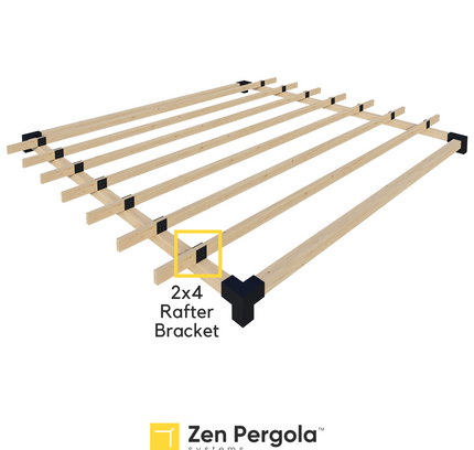 Pergola Roof Rafter Bracket (for 2x4 Wood Slats)