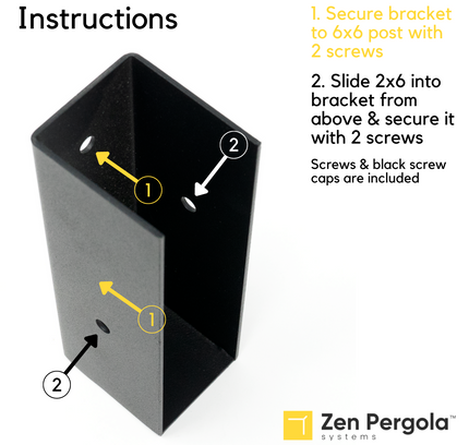 Pergola Insert Bracket (for 2x6 Wood Slats)