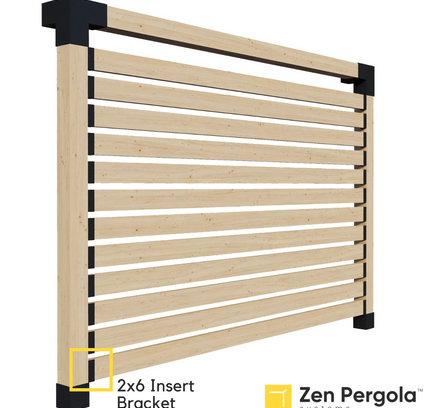 Pergola Insert Bracket (for 2x6 Wood Slats)