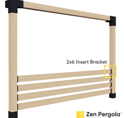Pergola Insert Bracket (for 2x6 Wood Slats)