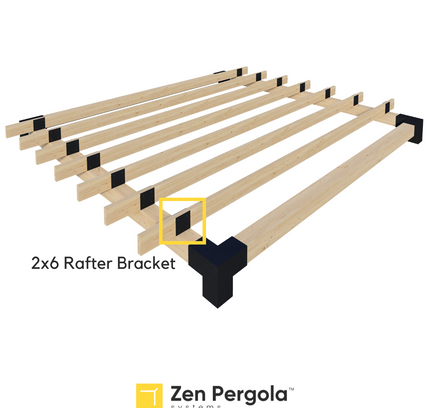 Pergola Roof Rafter Bracket (for 2x6 Wood Slats)