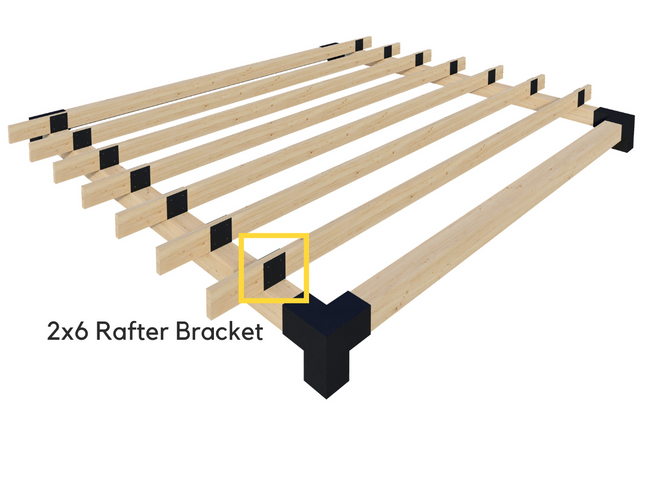 Pergola Roof Rafter Bracket (for 2x6 Wood Slats)