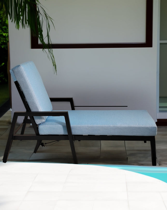 3PC Outdoor Aluminum Patio Furniture Chaise Lounge Set 2 Chaise & 1 End Table