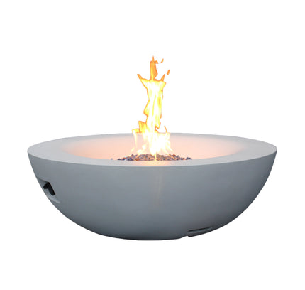 42 Inch Outdoor Concrete Propane gas Fire Pit bowl in Antique white color