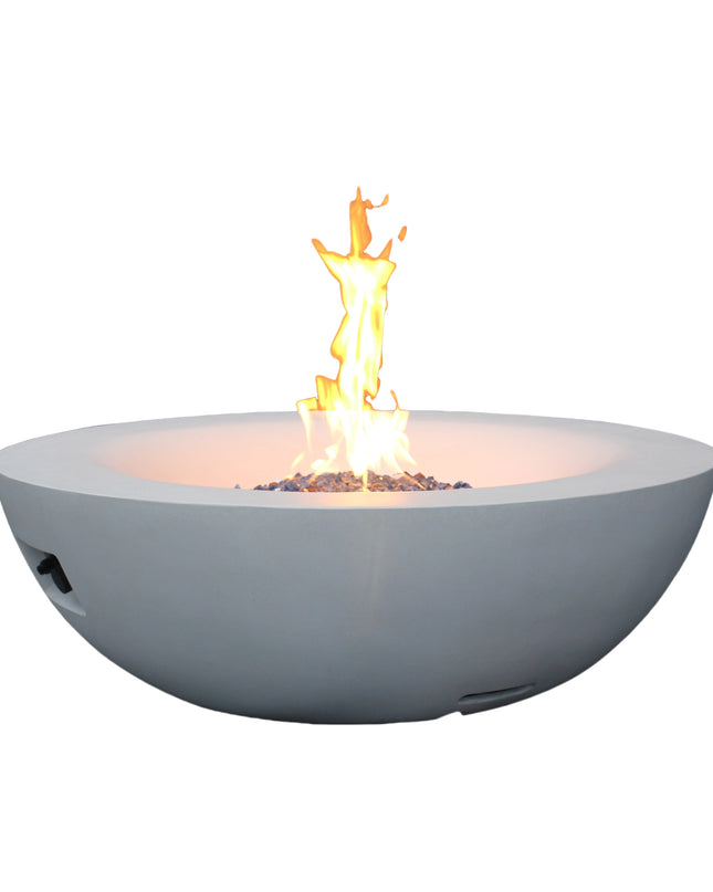 42 Inch Outdoor Concrete Propane gas Fire Pit bowl in Antique white color